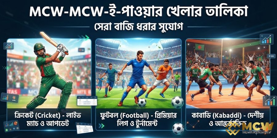 MCW MCW-এ পাওয়া খেলাধুলার তালিকা
